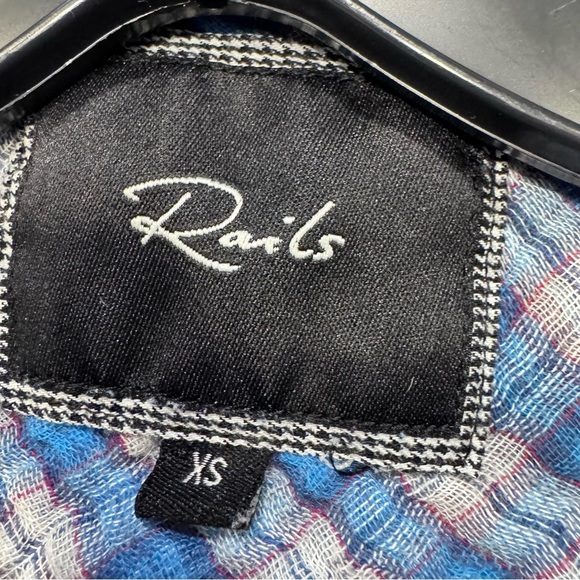 Rails Womens Blue Plaid Long Sleeve Button Down Shirt Size XS - Picture 6 of 11